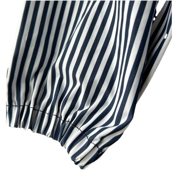 'S MaxMara Trench Rain Coat Reversible Women's Size 6 Nautical Navy Chic Striped - Picture 8 of 16
